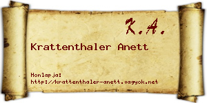 Krattenthaler Anett névjegykártya